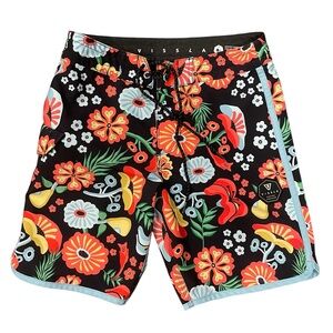 VISSLA Board Shorts Men’s 26 Retro Floral Design